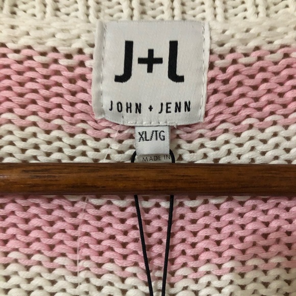 NWT John & Jenn open knit multi strip sweater - Picture 3 of 6